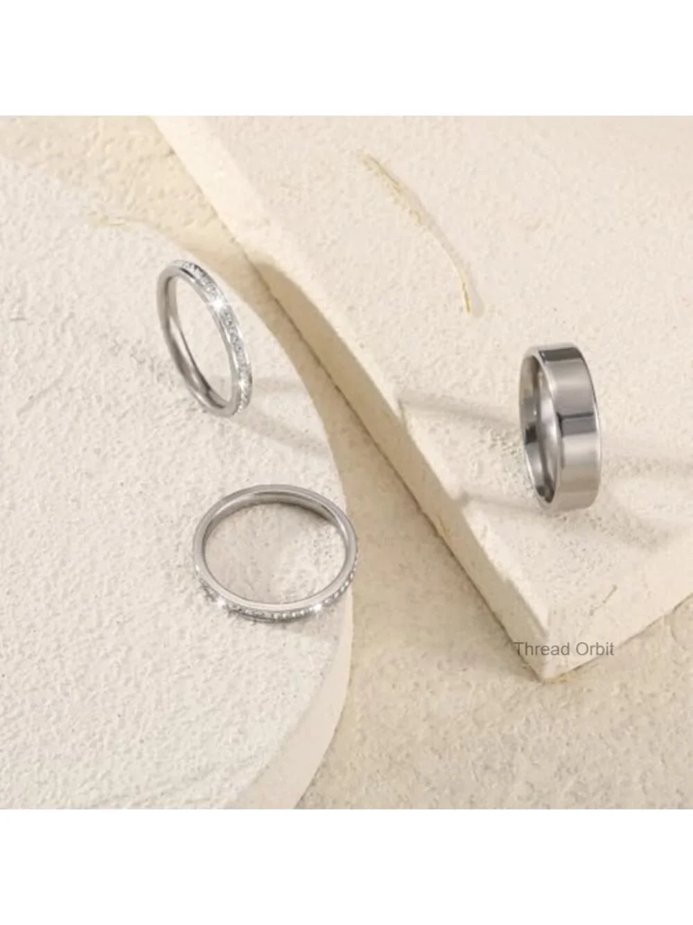 14K Gold Plated Stacking Rings CZ Dainty Rings for Women Non Tarnish 3-Pack
